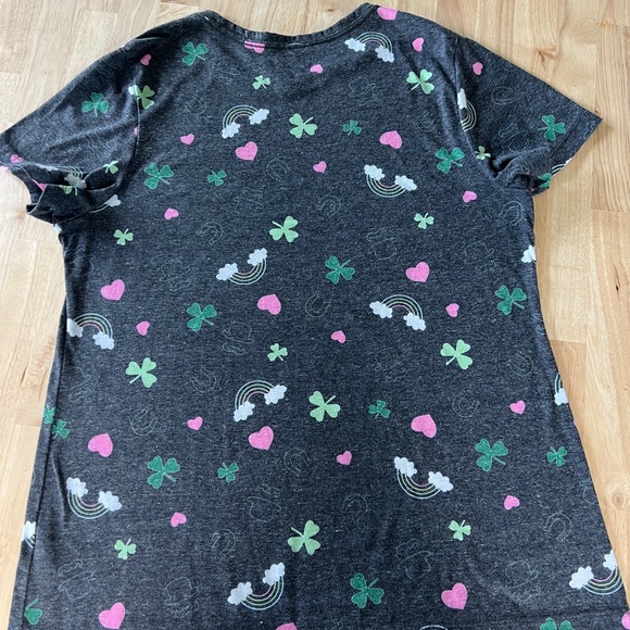 St. Patrick’s Day Tee T-Shirt - Heather Grey with Lucky Charms design - Picture 3 of 4